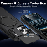 Coque de Téléphone Hybride PC TPU ShellGod avec Support Rotatif Magnétique et Protection d'Objectif, Pour iPhone 17 Pro Max, Pour iPhone 17 Pro