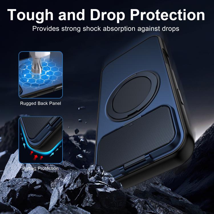 Coque de Téléphone Hybride PC TPU ShellGod avec Support Rotatif Magnétique et Protection d'Objectif, Pour iPhone 17 Pro Max, Pour iPhone 17 Pro