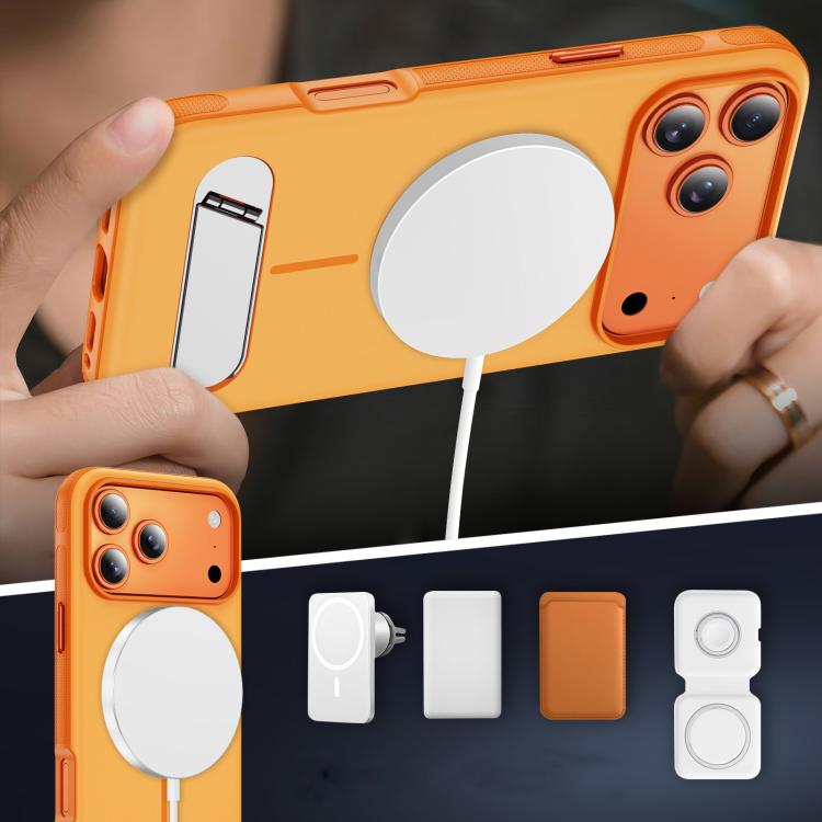 Coque magnétique bicolore imitation originale avec support, Pour iPhone 17 Pro Max, Pour iPhone 17 Pro