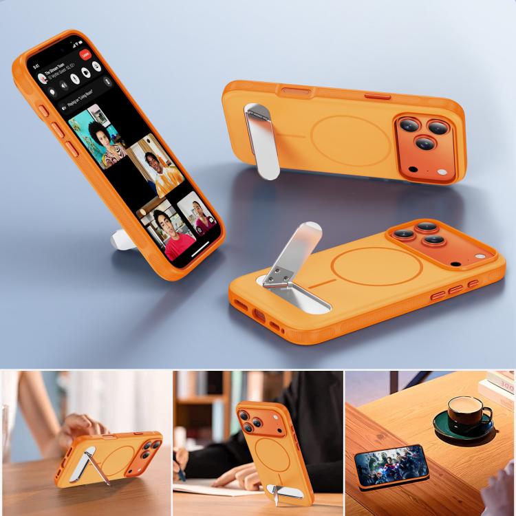 Coque magnétique bicolore imitation originale avec support, Pour iPhone 17 Pro Max, Pour iPhone 17 Pro