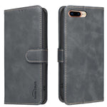 Coque de téléphone en cuir végétalien RFID texturé en cuir de veau de couleur unie, pour iPhone XS Max, pour iPhone 6 Plus/7 Plus/8 Plus, pour iPhone 6 / 7 / 8
