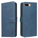 Coque de téléphone en cuir végétalien RFID texturé en cuir de veau de couleur unie, pour iPhone XS Max, pour iPhone 6 Plus/7 Plus/8 Plus, pour iPhone 6 / 7 / 8