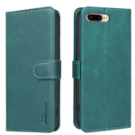 Coque de téléphone en cuir végétalien RFID texturé en cuir de veau de couleur unie, pour iPhone XS Max, pour iPhone 6 Plus/7 Plus/8 Plus, pour iPhone 6 / 7 / 8