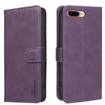 Coque de téléphone en cuir végétalien RFID texturé en cuir de veau de couleur unie, pour iPhone XS Max, pour iPhone 6 Plus/7 Plus/8 Plus, pour iPhone 6 / 7 / 8