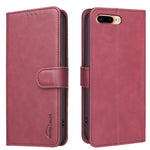 Coque de téléphone en cuir végétalien RFID texturé en cuir de veau de couleur unie, pour iPhone XS Max, pour iPhone 6 Plus/7 Plus/8 Plus, pour iPhone 6 / 7 / 8
