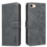 Coque de téléphone en cuir végétalien RFID texturé en cuir de veau de couleur unie, pour iPhone XS Max, pour iPhone 6 Plus/7 Plus/8 Plus, pour iPhone 6 / 7 / 8