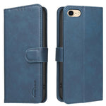 Coque de téléphone en cuir végétalien RFID texturé en cuir de veau de couleur unie, pour iPhone XS Max, pour iPhone 6 Plus/7 Plus/8 Plus, pour iPhone 6 / 7 / 8
