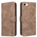 Coque de téléphone en cuir végétalien RFID texturé en cuir de veau de couleur unie, pour iPhone XS Max, pour iPhone 6 Plus/7 Plus/8 Plus, pour iPhone 6 / 7 / 8