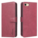 Coque de téléphone en cuir végétalien RFID texturé en cuir de veau de couleur unie, pour iPhone XS Max, pour iPhone 6 Plus/7 Plus/8 Plus, pour iPhone 6 / 7 / 8