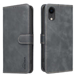 Coque de téléphone en cuir végétalien RFID texturé en cuir de veau de couleur unie, pour iPhone XS Max, pour iPhone 6 Plus/7 Plus/8 Plus, pour iPhone 6 / 7 / 8