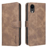 Coque de téléphone en cuir végétalien RFID texturé en cuir de veau de couleur unie, pour iPhone XS Max, pour iPhone 6 Plus/7 Plus/8 Plus, pour iPhone 6 / 7 / 8