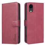 Coque de téléphone en cuir végétalien RFID texturé en cuir de veau de couleur unie, pour iPhone XS Max, pour iPhone 6 Plus/7 Plus/8 Plus, pour iPhone 6 / 7 / 8