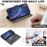 Coque de téléphone en cuir végétalien RFID texturé en cuir de veau de couleur unie, pour iPhone XS Max, pour iPhone 6 Plus/7 Plus/8 Plus, pour iPhone 6 / 7 / 8