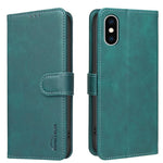 Coque de téléphone en cuir végétalien RFID texturé en cuir de veau de couleur unie, pour iPhone XS Max, pour iPhone 6 Plus/7 Plus/8 Plus, pour iPhone 6 / 7 / 8