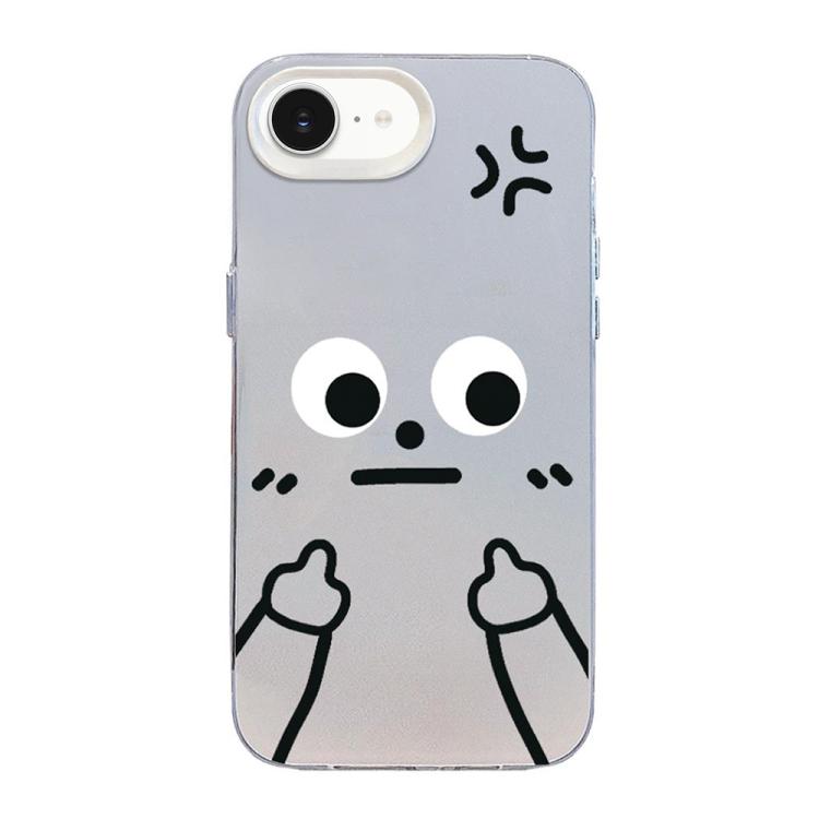 Coque hybride PC TPU givrée argentée colorée avec motifs Little Man, pour iPhone 17e / 16e, pour iPhone 17 Pro Max, pour iPhone 17 Pro, pour iPhone 17, pour iPhone Air, pour iPhone 16 Pro Max, pour iPhone 16 Pro, pour iPhone 16 Plus, pour iPhone 16