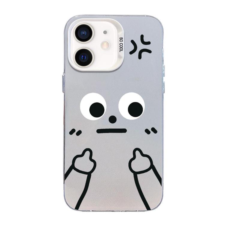 Coque de téléphone hybride TPU PC givré argenté avec gestes d'homme, pour iPhone 12 mini, pour iPhone 11 Pro Max, pour iPhone 11, pour iPhone 11 Pro, pour iPhone X / XS, pour iPhone XS Max, pour iPhone 8 Plus / 7 Plus