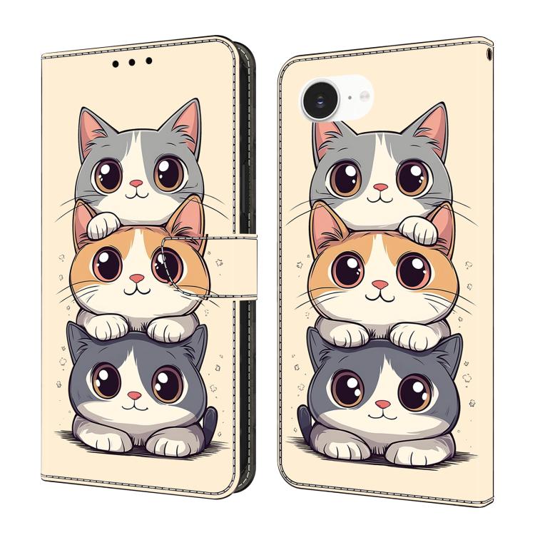 Coque de téléphone en cuir végétalien peint effet cristal, Pour iPhone 17e / 16e, Pour iPhone 17 Pro Max, Pour iPhone 17 Pro, Pour iPhone 17