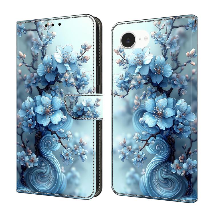 Coque de téléphone en cuir végétalien peint effet cristal, Pour iPhone 17e / 16e, Pour iPhone 17 Pro Max, Pour iPhone 17 Pro, Pour iPhone 17