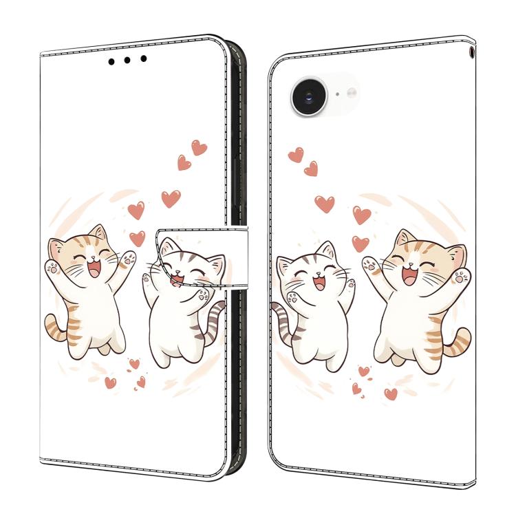 Coque de téléphone en cuir végétalien peint effet cristal, Pour iPhone 17e / 16e, Pour iPhone 17 Pro Max, Pour iPhone 17 Pro, Pour iPhone 17