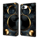 Coque de téléphone en cuir végétalien peint effet cristal, Pour iPhone 17e / 16e, Pour iPhone 17 Pro Max, Pour iPhone 17 Pro, Pour iPhone 17