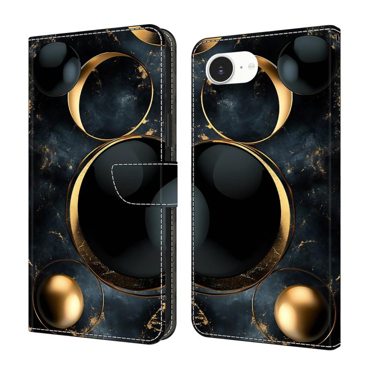 Coque de téléphone en cuir végétalien peint effet cristal, Pour iPhone 17e / 16e, Pour iPhone 17 Pro Max, Pour iPhone 17 Pro, Pour iPhone 17