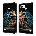 Coque de téléphone en cuir végétalien peint effet cristal, Pour iPhone 17e / 16e, Pour iPhone 17 Pro Max, Pour iPhone 17 Pro, Pour iPhone 17