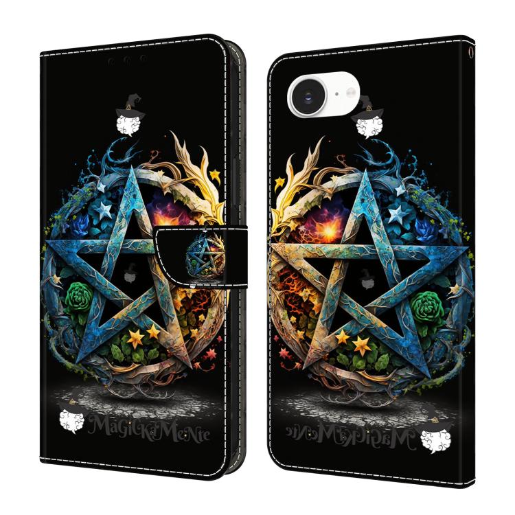 Coque de téléphone en cuir végétalien peint effet cristal, Pour iPhone 17e / 16e, Pour iPhone 17 Pro Max, Pour iPhone 17 Pro, Pour iPhone 17