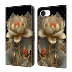 Coque de téléphone en cuir végétalien peint effet cristal, Pour iPhone 17e / 16e, Pour iPhone 17 Pro Max, Pour iPhone 17 Pro, Pour iPhone 17