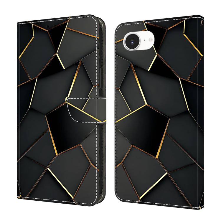 Coque de téléphone en cuir végétalien peint effet cristal, Pour iPhone 17e / 16e, Pour iPhone 17 Pro Max, Pour iPhone 17 Pro, Pour iPhone 17