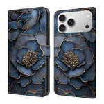 Coque de téléphone en cuir végétalien peint effet cristal, Pour iPhone 17e / 16e, Pour iPhone 17 Pro Max, Pour iPhone 17 Pro, Pour iPhone 17