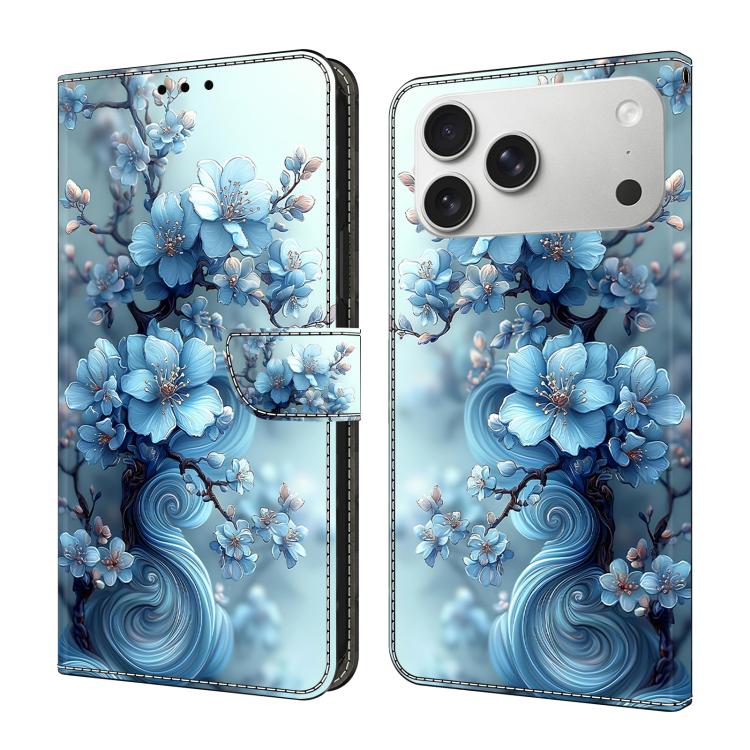 Coque de téléphone en cuir végétalien peint effet cristal, Pour iPhone 17e / 16e, Pour iPhone 17 Pro Max, Pour iPhone 17 Pro, Pour iPhone 17