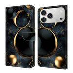 Coque de téléphone en cuir végétalien peint effet cristal, Pour iPhone 17e / 16e, Pour iPhone 17 Pro Max, Pour iPhone 17 Pro, Pour iPhone 17
