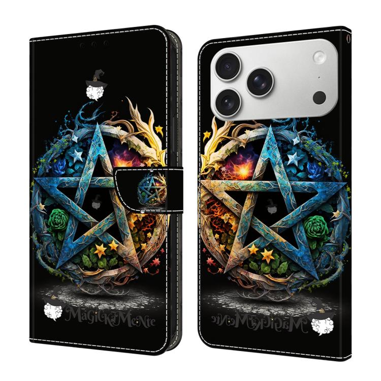 Coque de téléphone en cuir végétalien peint effet cristal, Pour iPhone 17e / 16e, Pour iPhone 17 Pro Max, Pour iPhone 17 Pro, Pour iPhone 17