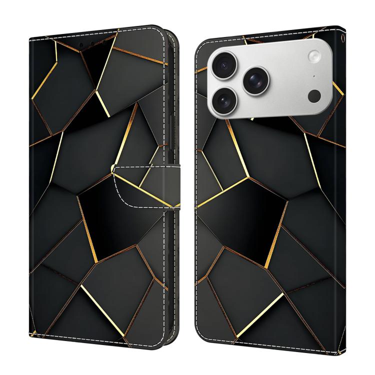 Coque de téléphone en cuir végétalien peint effet cristal, Pour iPhone 17e / 16e, Pour iPhone 17 Pro Max, Pour iPhone 17 Pro, Pour iPhone 17