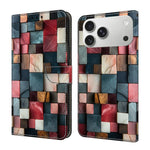 Coque de téléphone en cuir végétalien peint effet cristal, Pour iPhone 17e / 16e, Pour iPhone 17 Pro Max, Pour iPhone 17 Pro, Pour iPhone 17