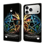 Coque de téléphone en cuir végétalien peint effet cristal, Pour iPhone 17e / 16e, Pour iPhone 17 Pro Max, Pour iPhone 17 Pro, Pour iPhone 17
