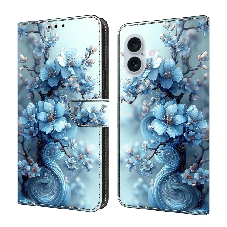 Coque de téléphone en cuir végétalien peint effet cristal, Pour iPhone 17e / 16e, Pour iPhone 17 Pro Max, Pour iPhone 17 Pro, Pour iPhone 17