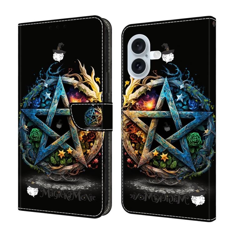 Coque de téléphone en cuir végétalien peint effet cristal, Pour iPhone 17e / 16e, Pour iPhone 17 Pro Max, Pour iPhone 17 Pro, Pour iPhone 17