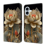 Coque de téléphone en cuir végétalien peint effet cristal, Pour iPhone 17e / 16e, Pour iPhone 17 Pro Max, Pour iPhone 17 Pro, Pour iPhone 17