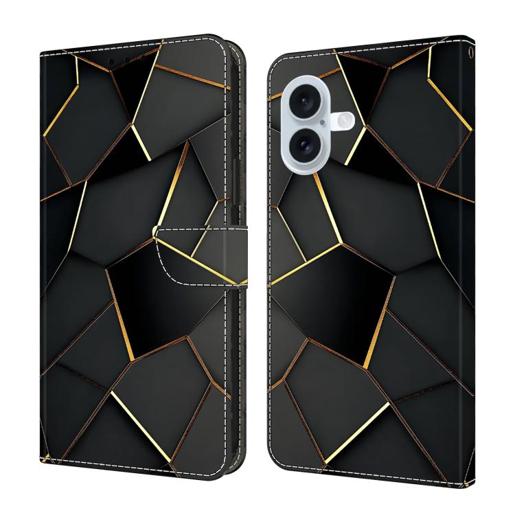 Coque de téléphone en cuir végétalien peint effet cristal, Pour iPhone 17e / 16e, Pour iPhone 17 Pro Max, Pour iPhone 17 Pro, Pour iPhone 17