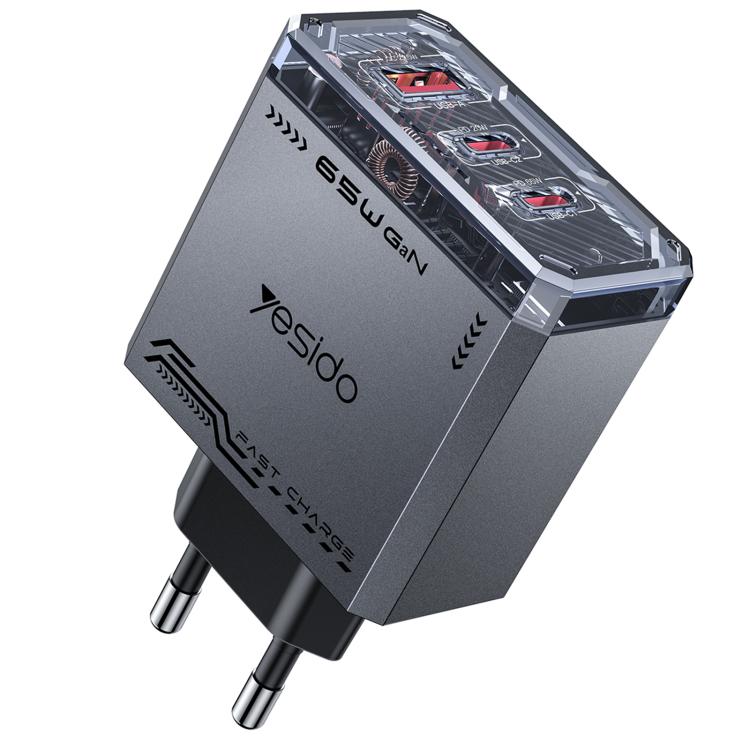 Chargeur rapide Yesido YC101 65W Mecha GaN à trois ports, YC101