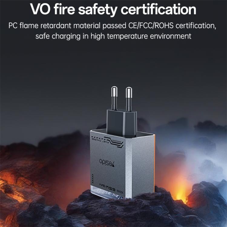 Chargeur rapide Yesido YC101 65W Mecha GaN à trois ports, YC101