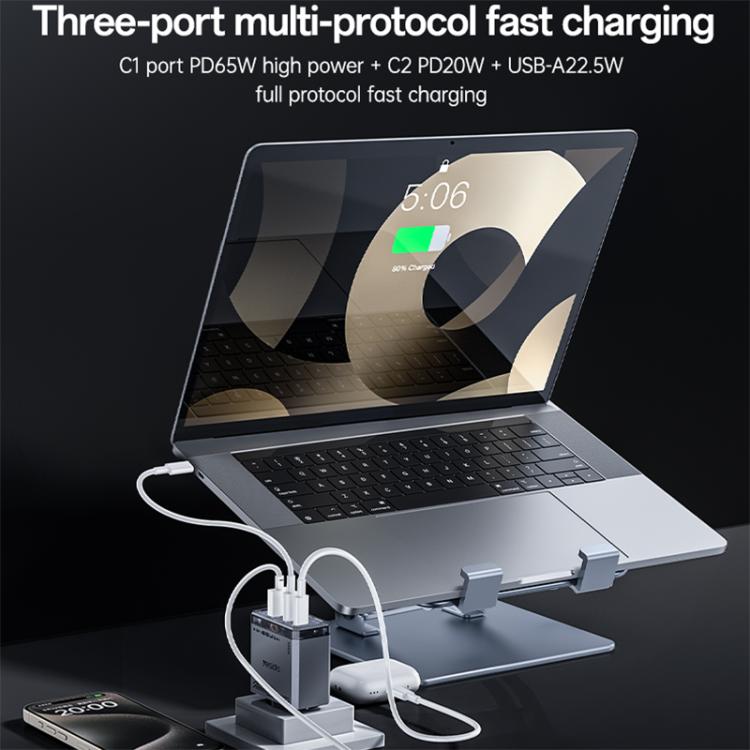 Chargeur rapide Yesido YC101 65W Mecha GaN à trois ports, YC101