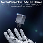 Chargeur rapide Yesido YC101 65W Mecha GaN à trois ports, YC101
