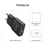 Yesido YC112 Chargeur rapide PD QC double port 20W ultra-mince, YC112