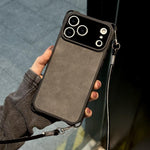 Étui de Téléphone Antichoc en Similicuir à Trous Fins avec Lanière en PU, Pour iPhone 17 Pro Max, Pour iPhone 17 Pro