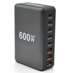 Chargeur rapide de bureau GaN haute puissance 600W USB-C / Type-C et USB-A à 8 ports, prise EU, prise US, prise UK, prise AU