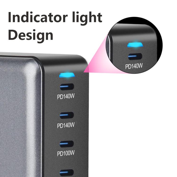 Chargeur rapide de bureau GaN haute puissance 600W USB-C / Type-C et USB-A à 8 ports, prise EU, prise US, prise UK, prise AU