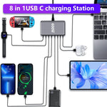 Chargeur rapide de bureau GaN haute puissance 600W USB-C / Type-C et USB-A à 8 ports, prise EU, prise US, prise UK, prise AU