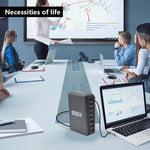 Chargeur rapide de bureau GaN haute puissance 600W USB-C / Type-C et USB-A à 8 ports, prise EU, prise US, prise UK, prise AU
